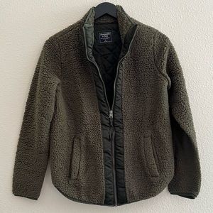 Abercrombie & Fitch Green Sherpa Full Zip Sz XS